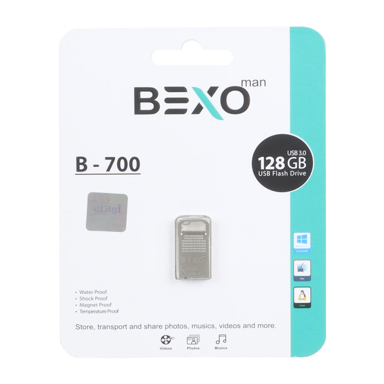 فلش 128GB USB3 BEXO B-700 نقره ای