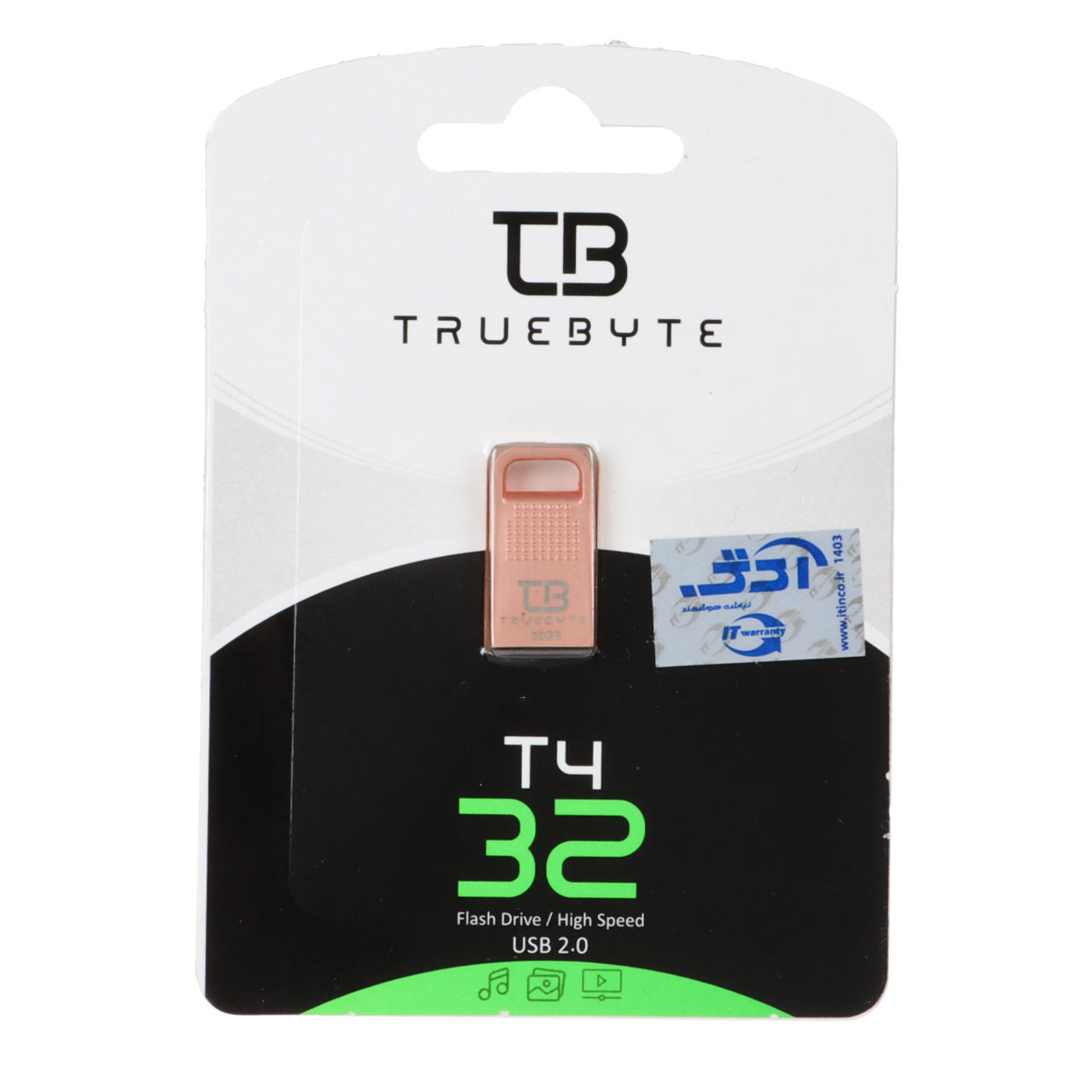 فلش 32GB USB2 TRUEBYTE T4 رزگلد