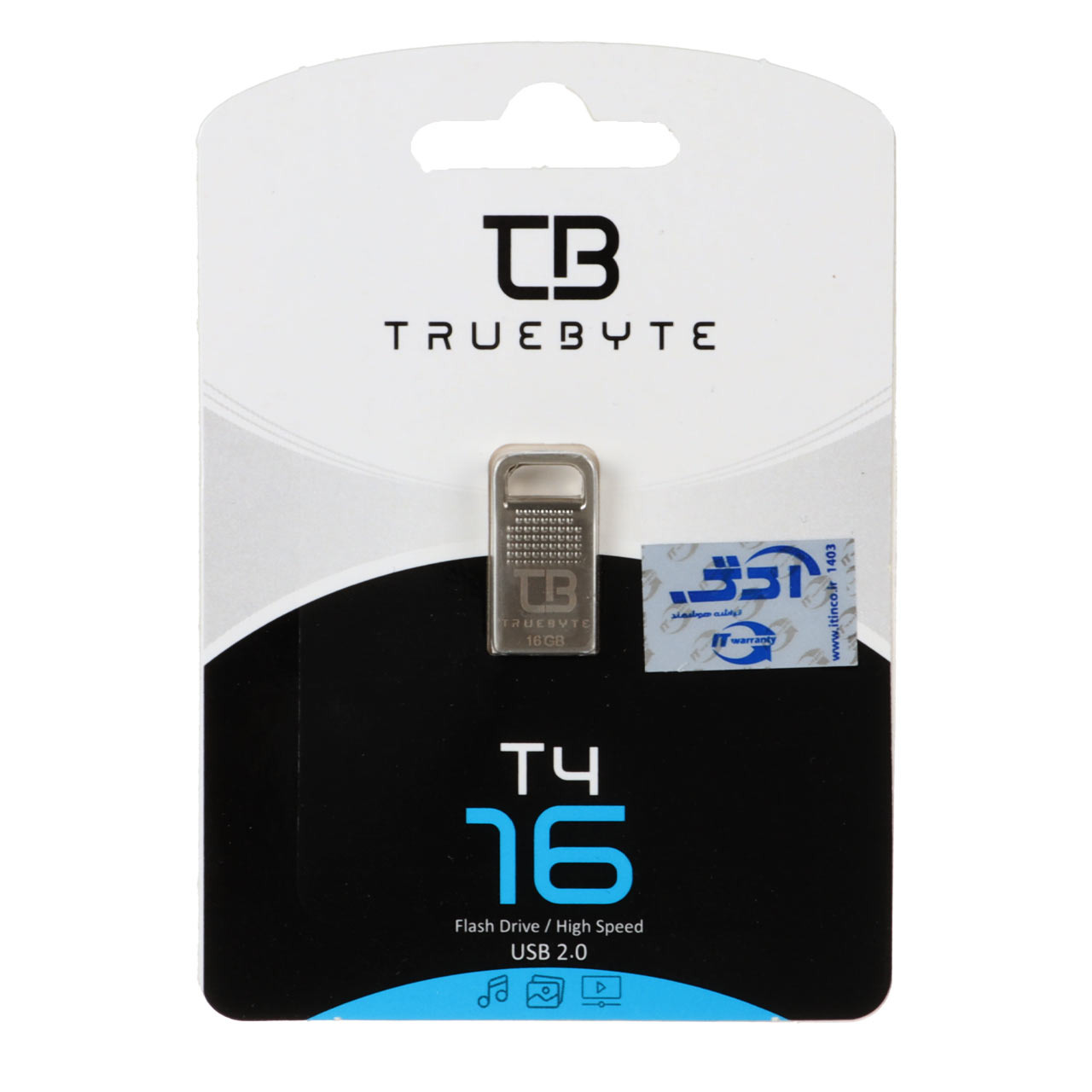 فلش 16GB USB2 TRUEBYTE T4 نقره ای
