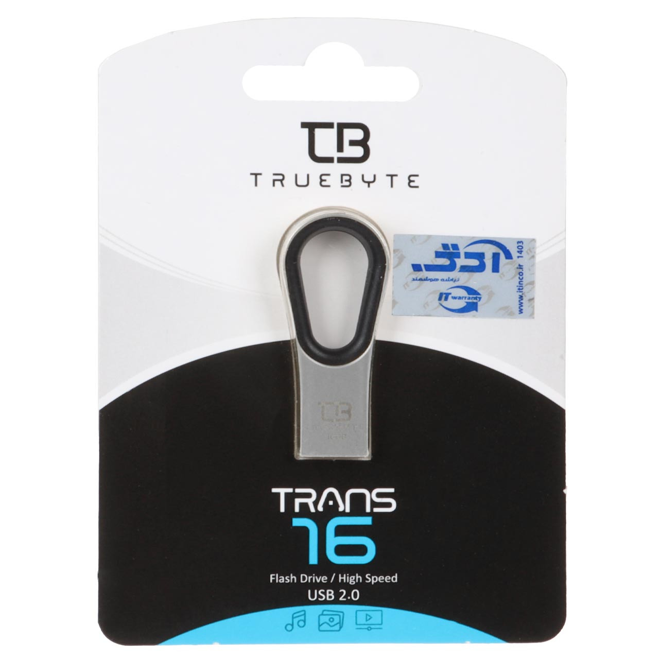 فلش 16GB USB2 TRUEBYTE TRANS نقره ای