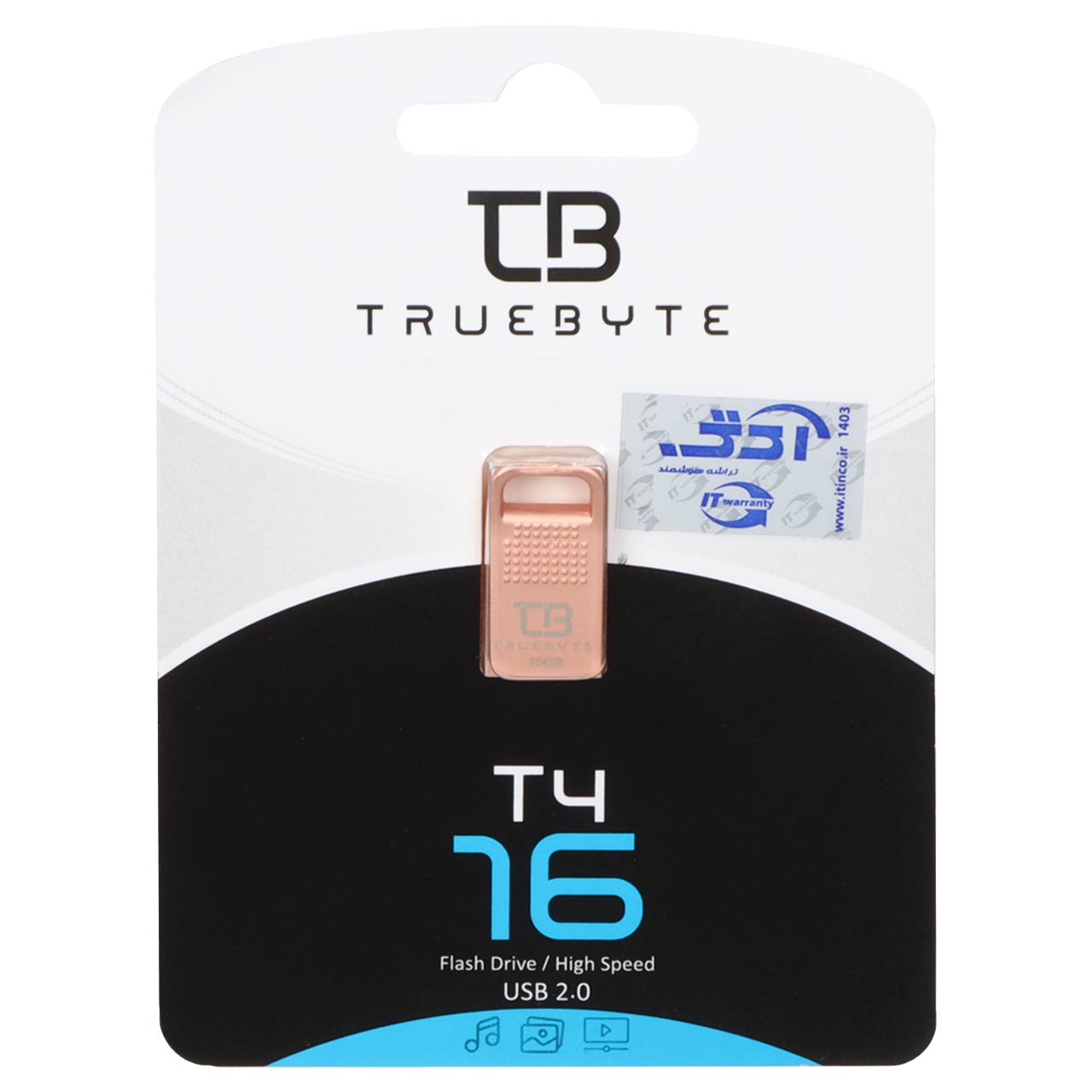 فلش 16GB USB2 TRUEBYTE T4 رزگلد