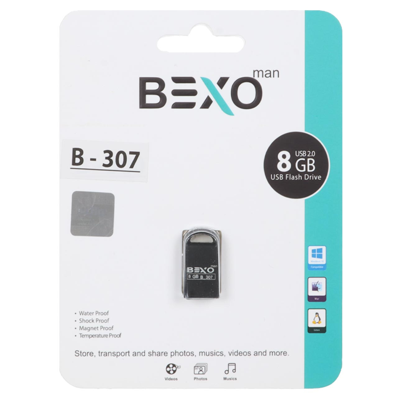 فلش 8GB USB2 BEXO B-307 مشکی