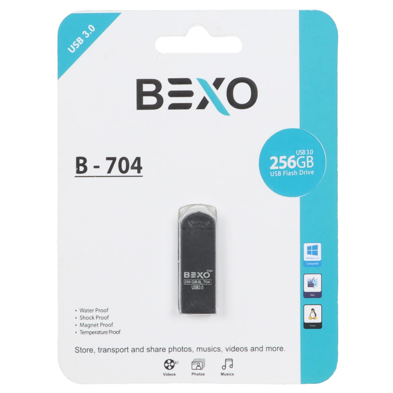 فلش 256GB USB3 BEXO B-704 مشکی