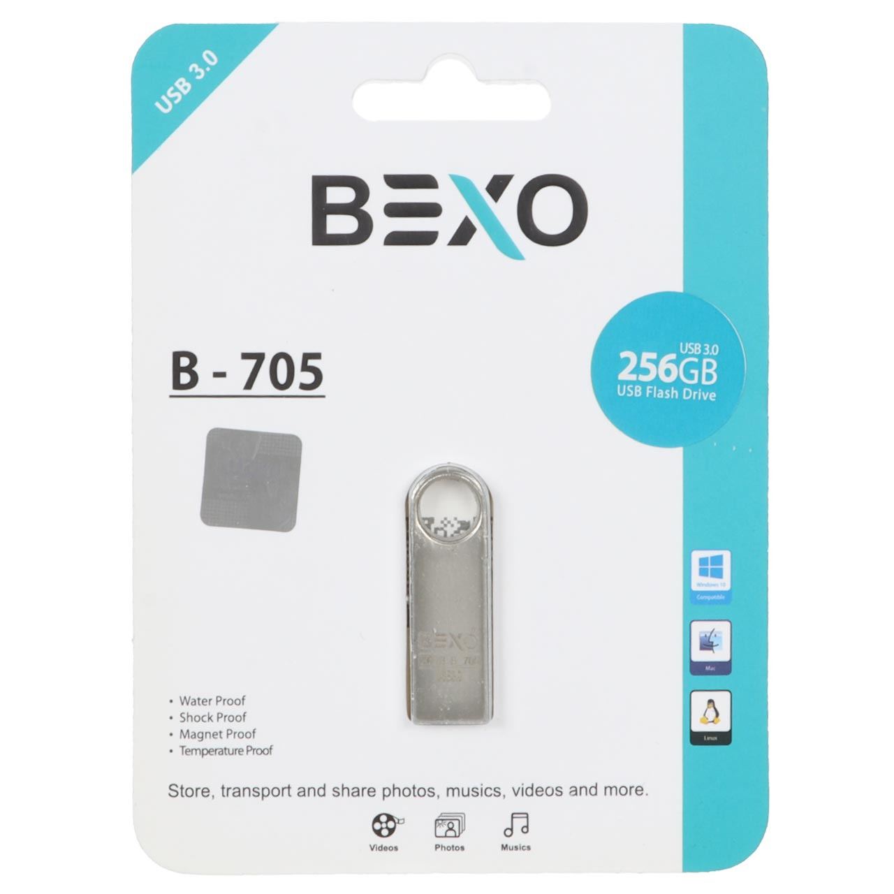فلش 256GB USB3 BEXO B-705 نقره ای