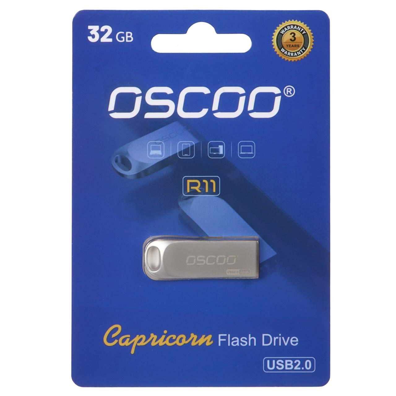 فلش 32GB USB2 OSCOO R11 Capricorn نقره ای