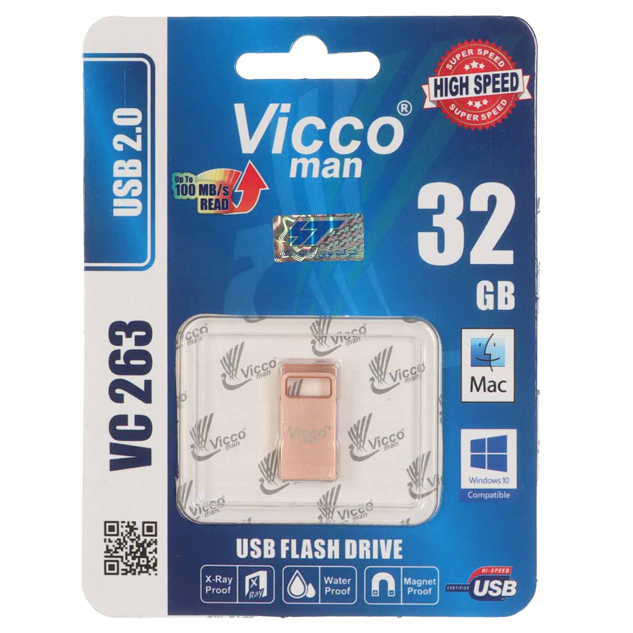 فلش 32GB USB2 Vicco man VC263 رزگلد