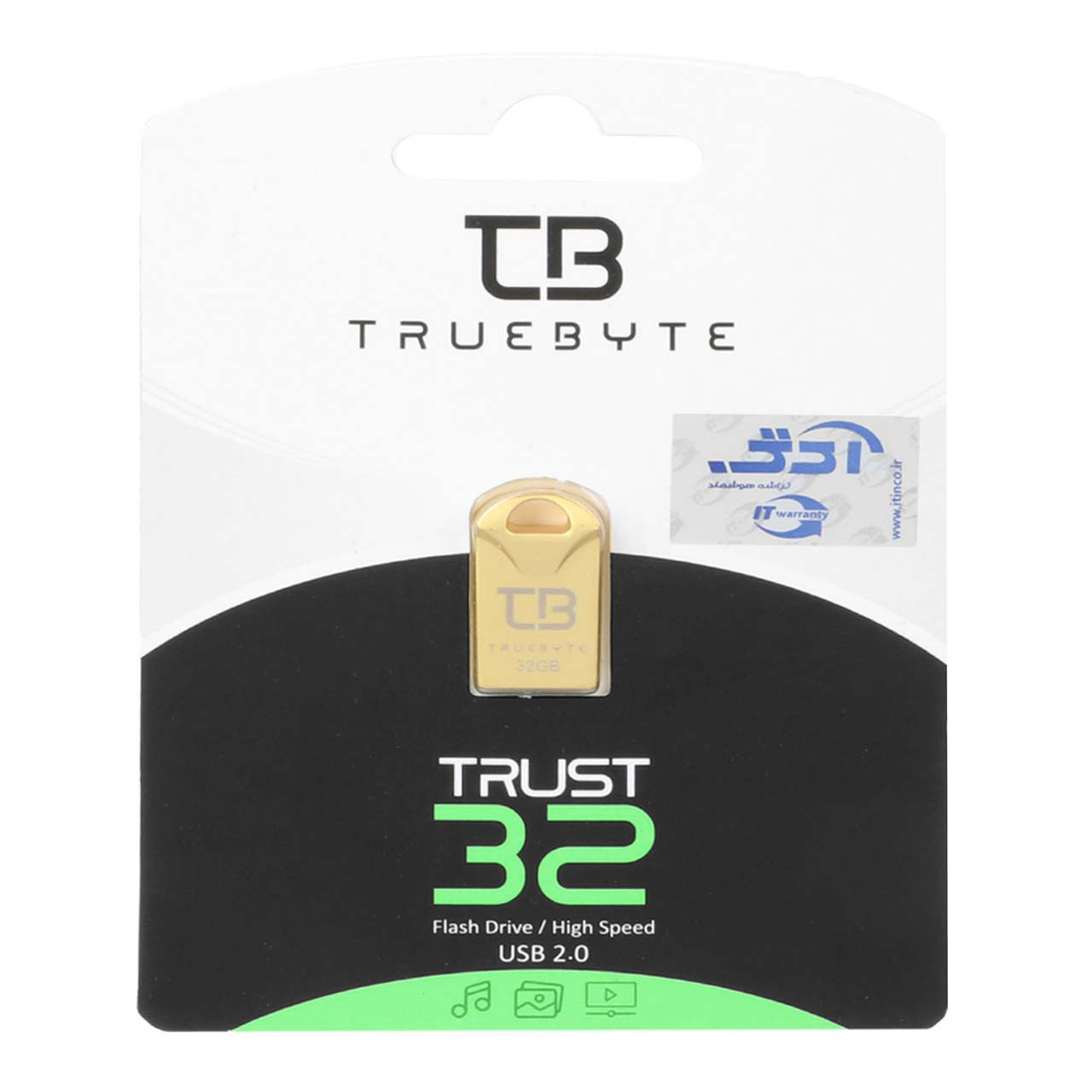 فلش 32GB USB2 TRUEBYTE TRUST طلایی