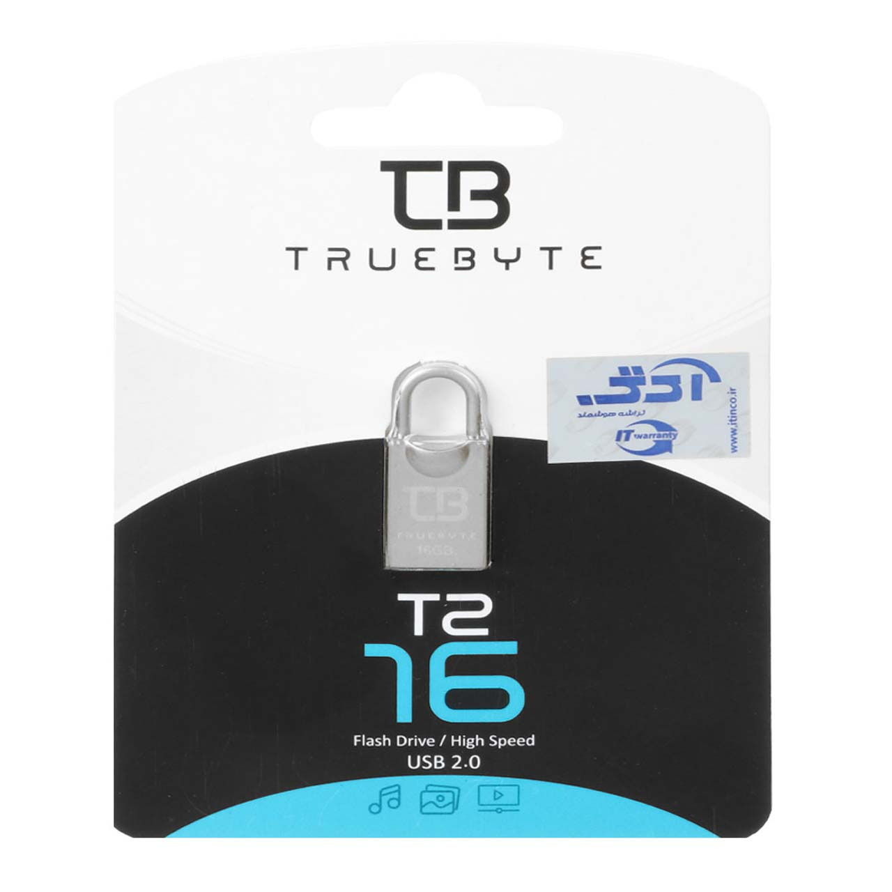 فلش 16GB USB2 TRUEBYTE T2 نقره ای