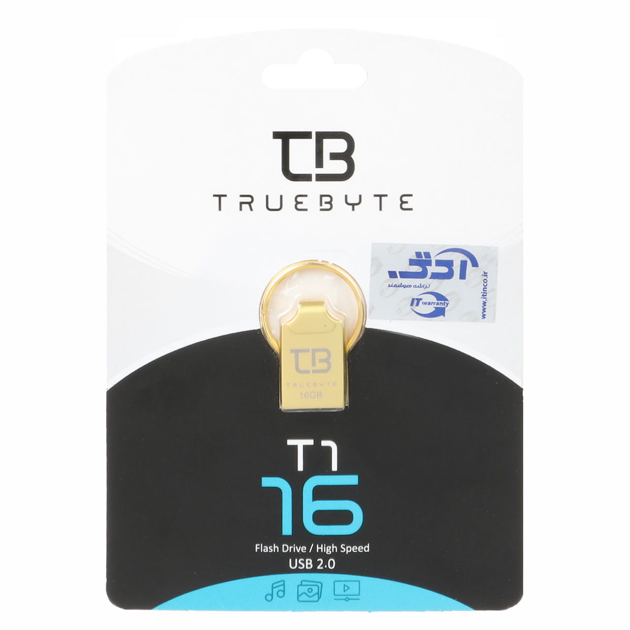 فلش 16GB USB2 TRUEBYTE T1 طلایی