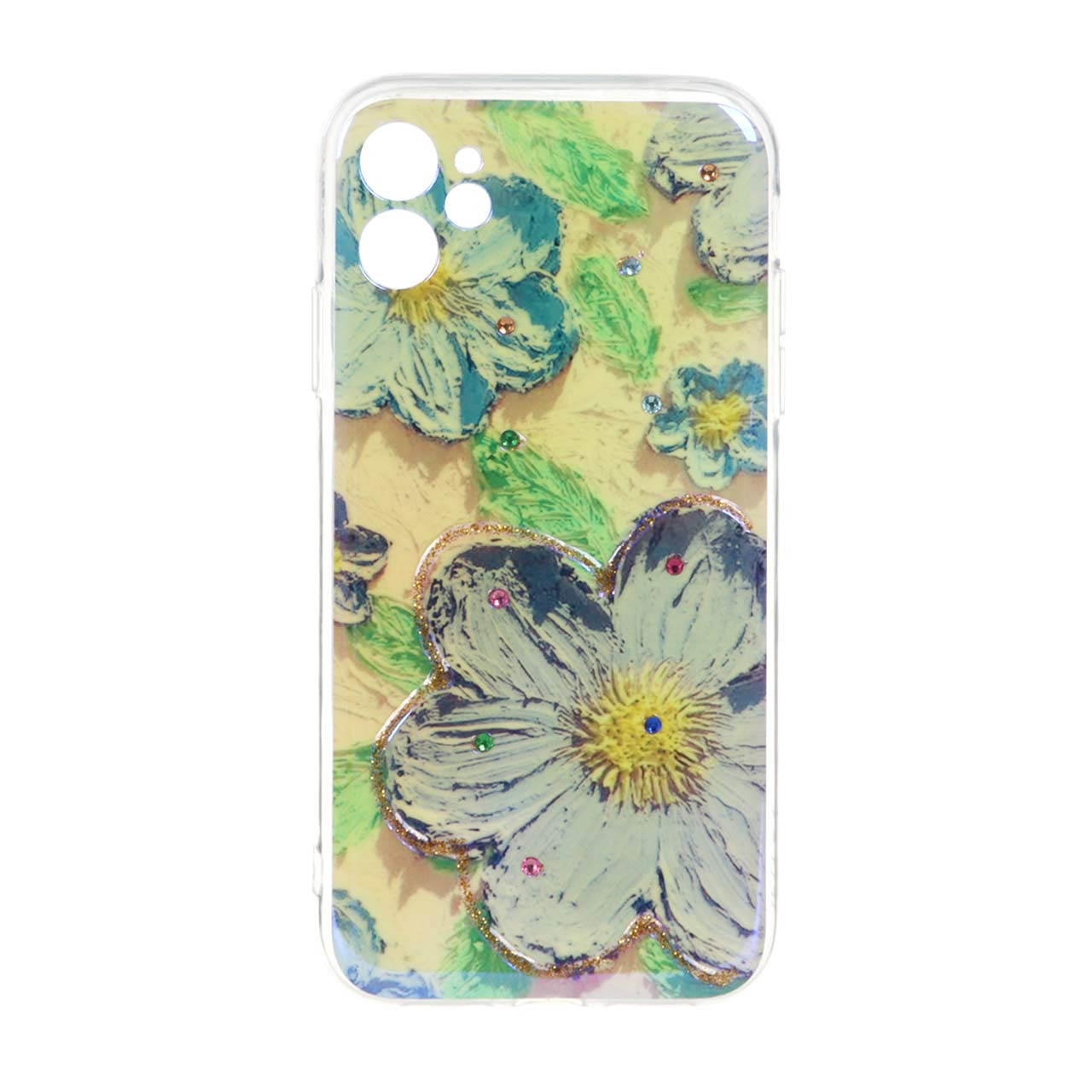 قاب Flowers نگین دار آیفون11 کد282
