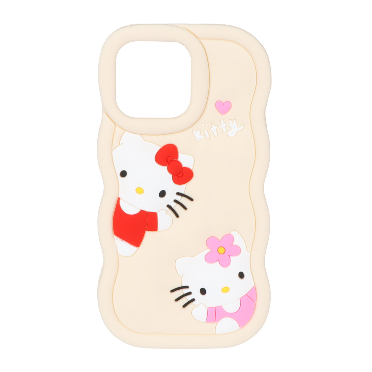 قاب سیلیکونی فانتزی Kitty آیفون14ProMax کرم کد889