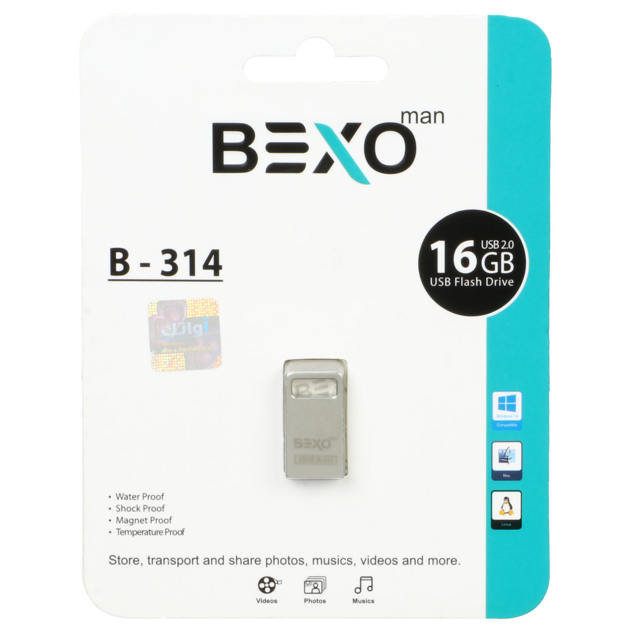 فلش 16GB USB2 BEXO B-314 نقره ای