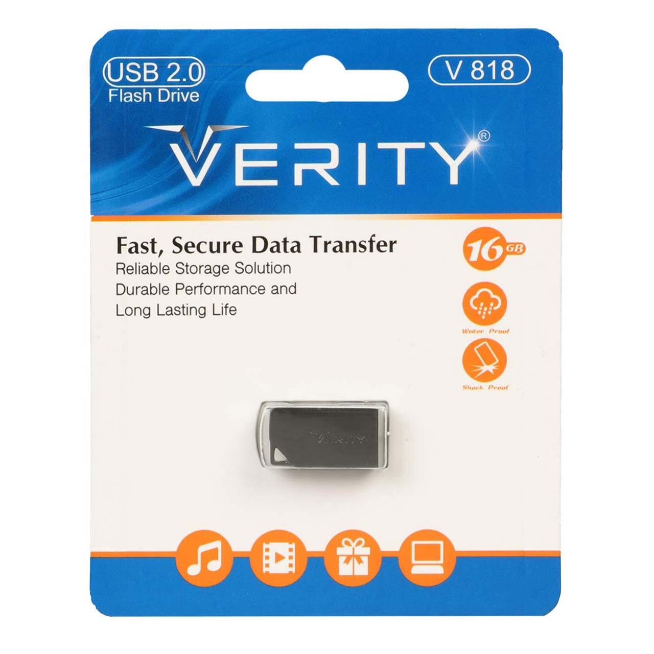 فلش 16GB USB2 Verity V818 مشکی