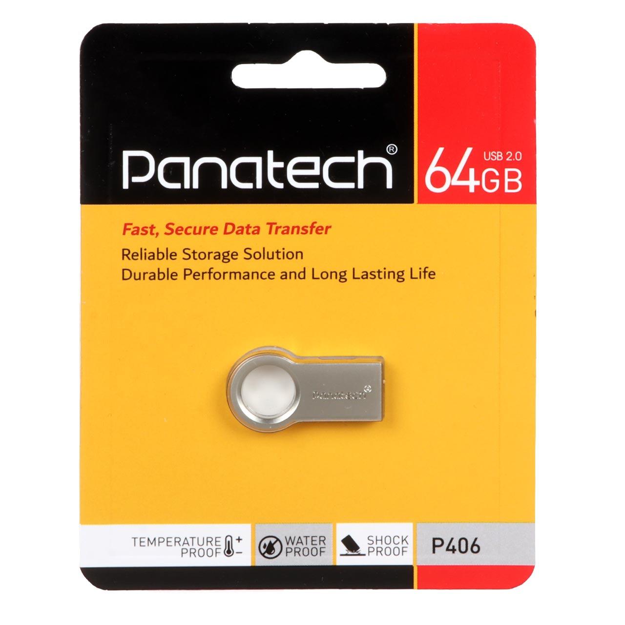 فلش 64GB USB2 Panatech P406 نقره ای