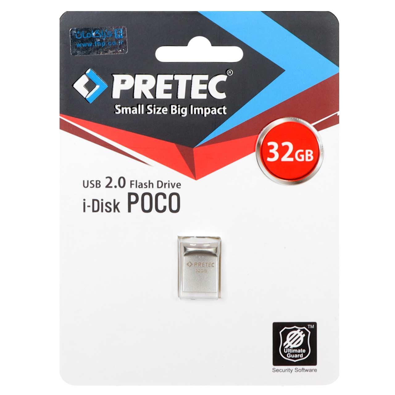 فلش 32GB USB2 Pretec Poco نقره ای
