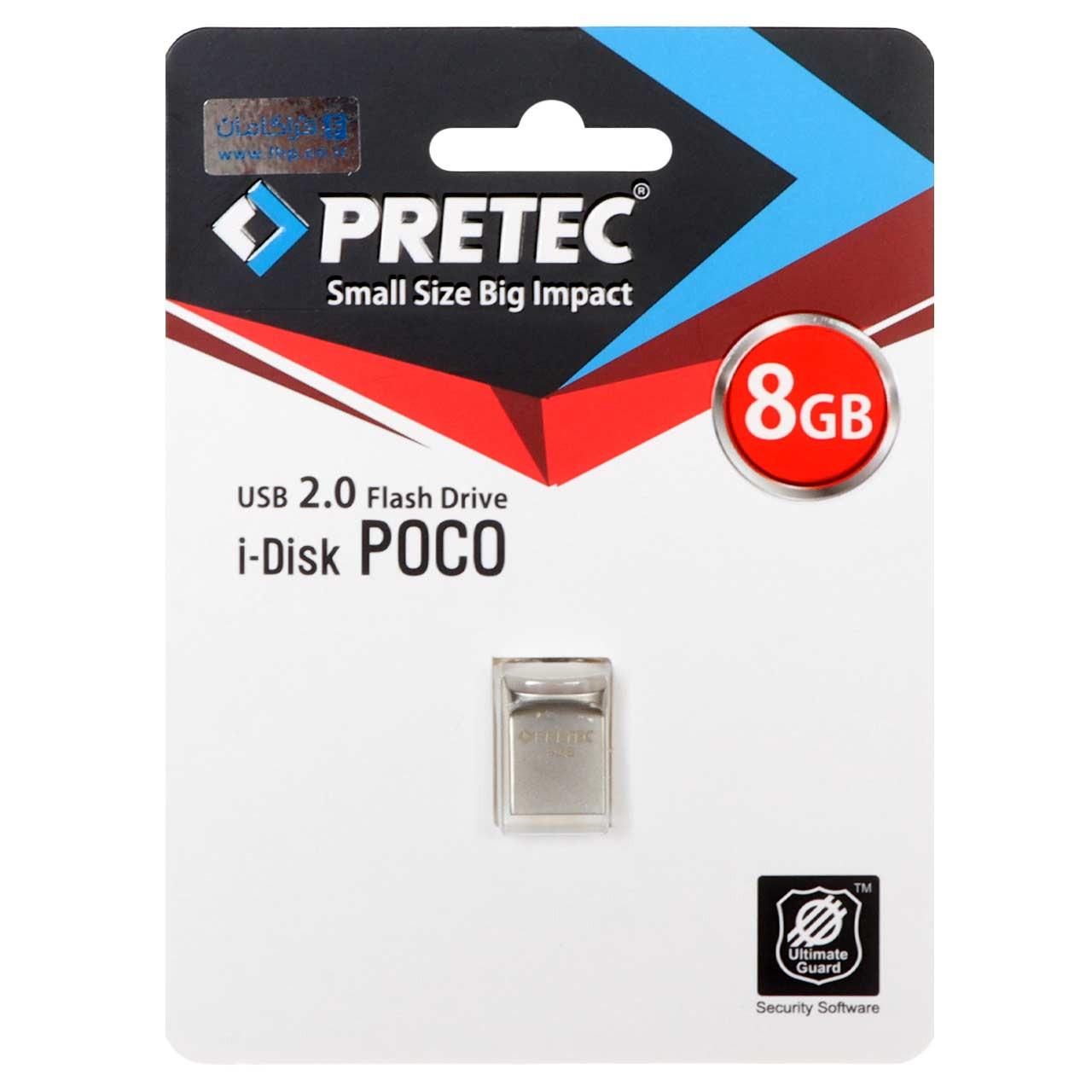 فلش 8GB USB2 Pretec Poco نقره ای