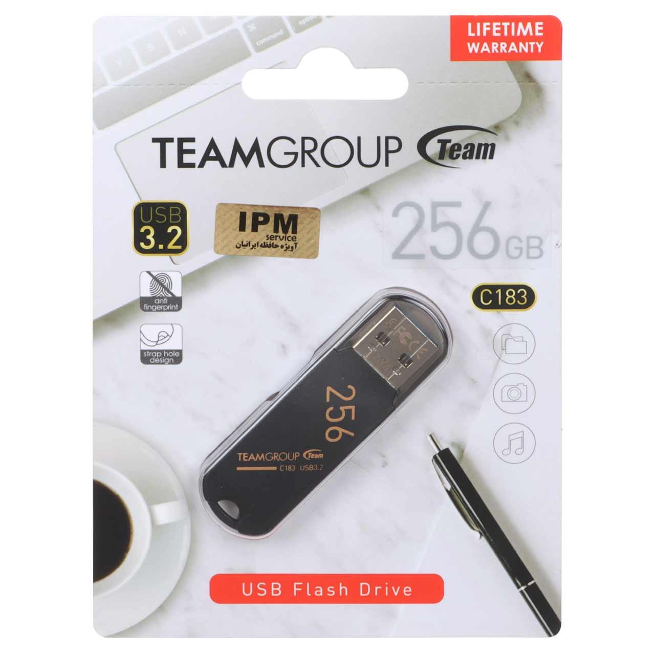 فلش 256GB USB3.2 TeamGroup C183 مشکی