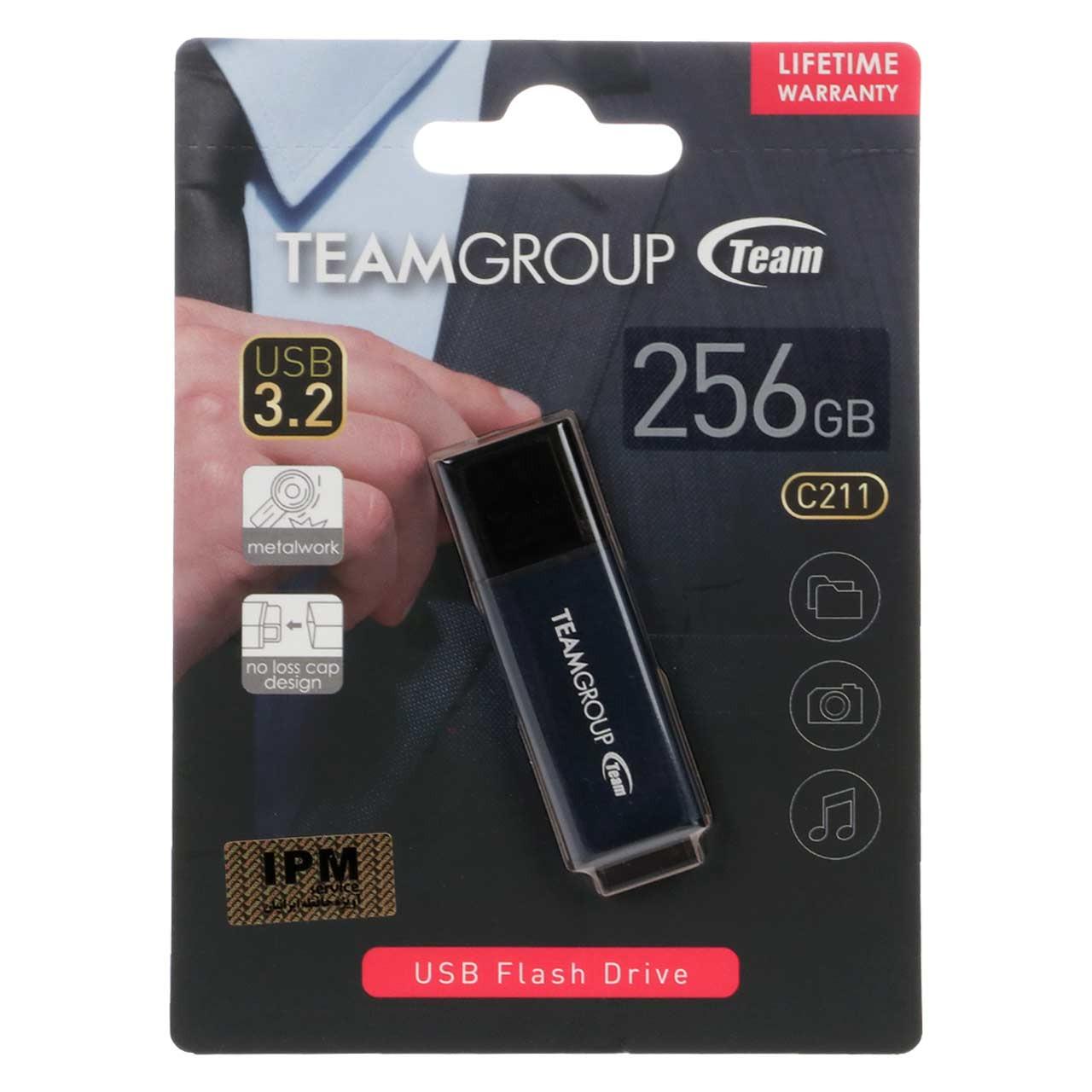 فلش 256GB USB3.2 TeamGroup C211 مشکی