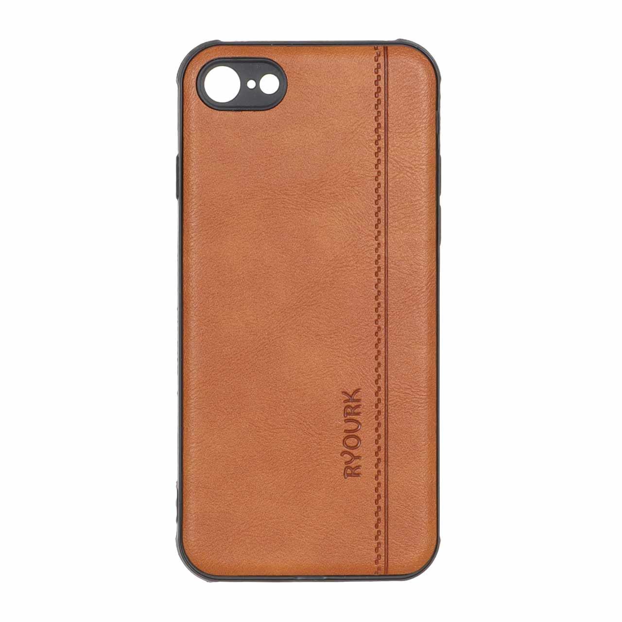 قاب طرح چرم RYOURK آیفون 7 عسلی