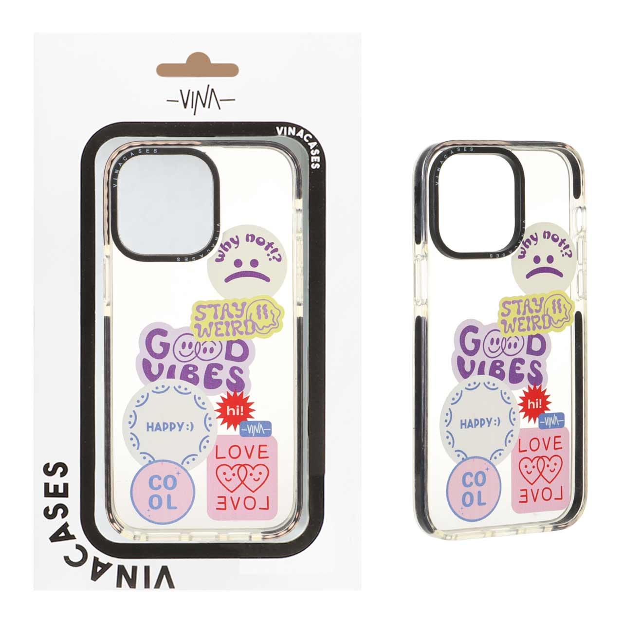 قاب اورجینال Vina شفاف طرح دار آیفون14ProMax