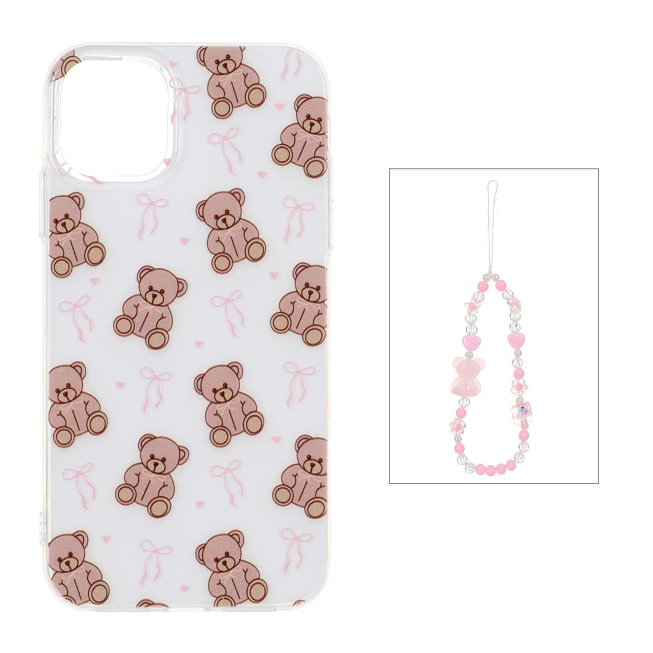 قاب دور ژله ای طرح دار با بند مرواریدی مچی آیفون11