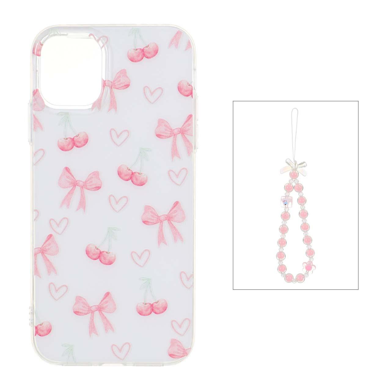 قاب دور ژله ای طرح دار با بند مرواریدی مچی آیفون11