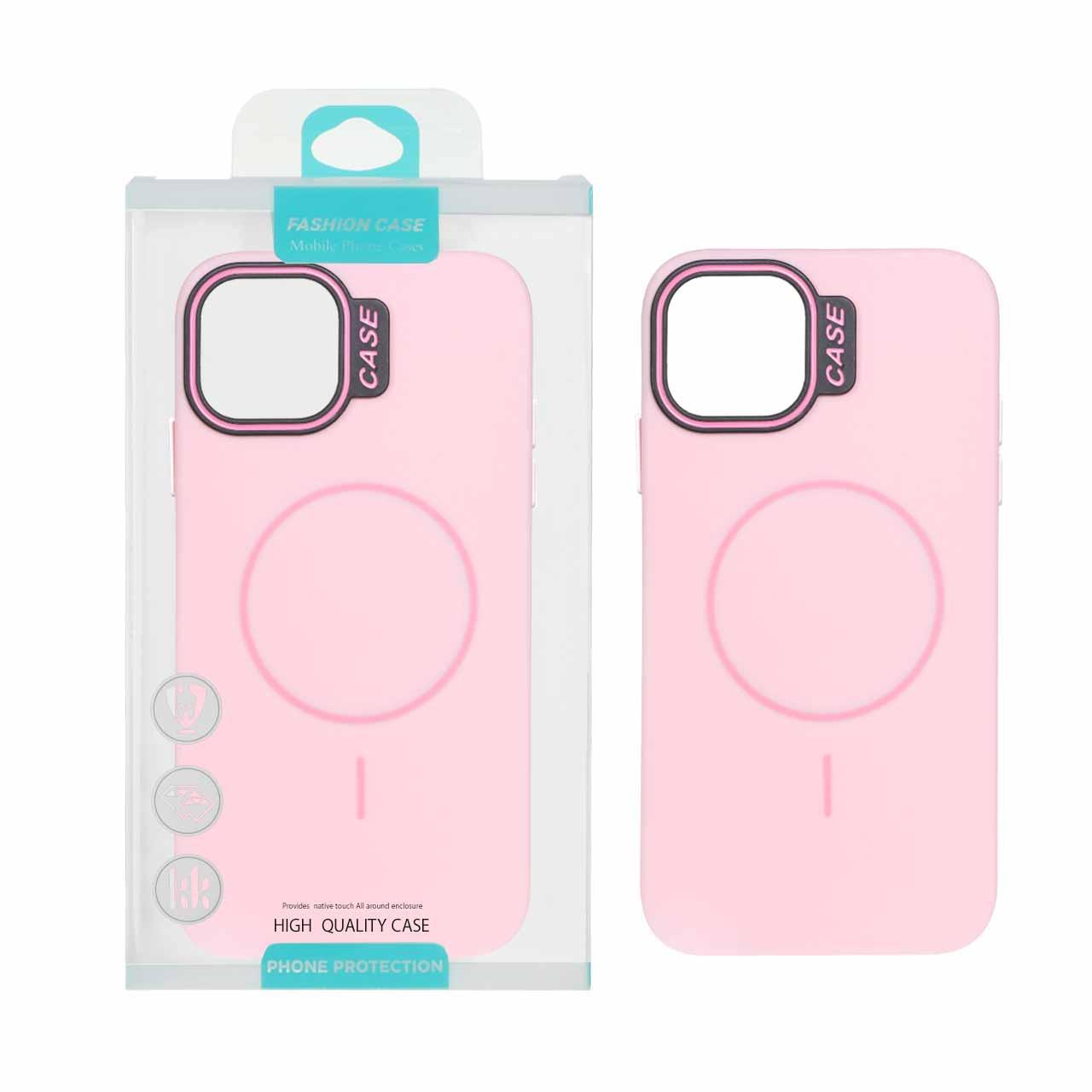 قاب طرح سیلیکونMagsafe پاستیلی آیفون11 صورتی