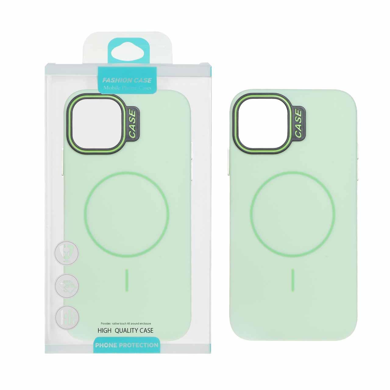 قاب طرح سیلیکونMagsafe پاستیلی آیفون11 سبز