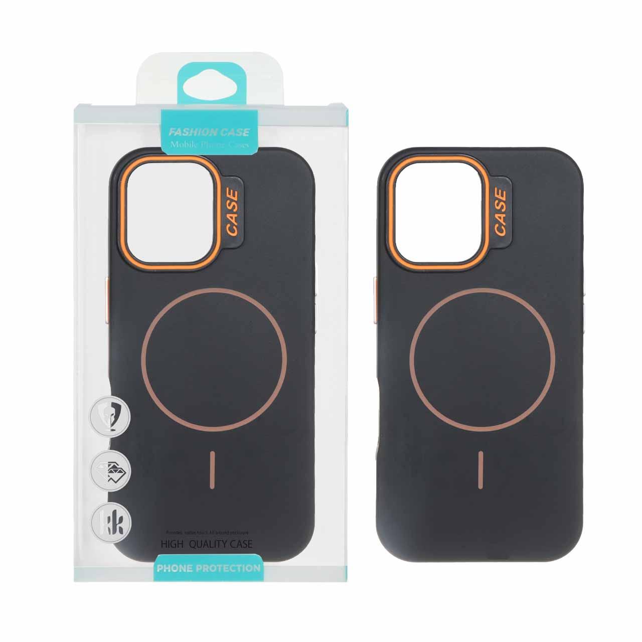 قاب طرح سیلیکونMagsafe پاستیلی آیفون17 مشکی