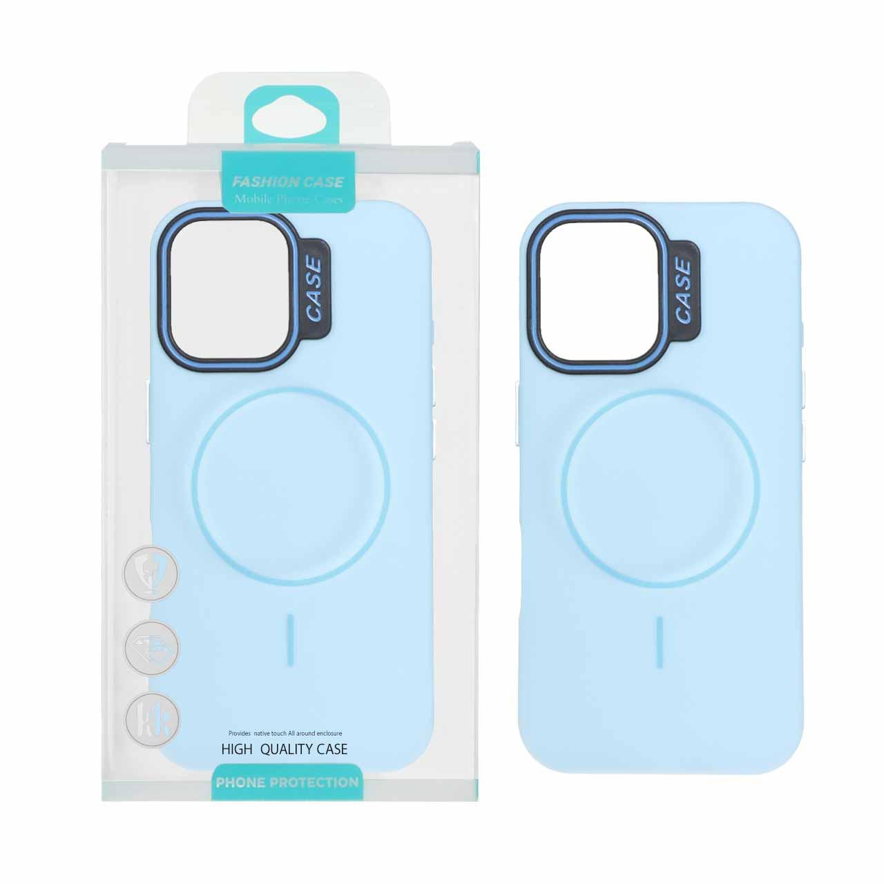 قاب طرح سیلیکونMagsafe پاستیلی آیفون16 آبی
