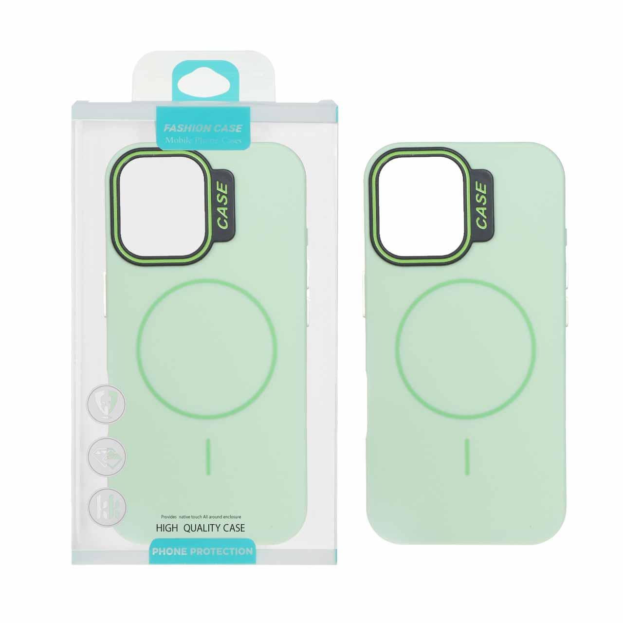 قاب طرح سیلیکونMagsafe پاستیلی آیفون16 سبز