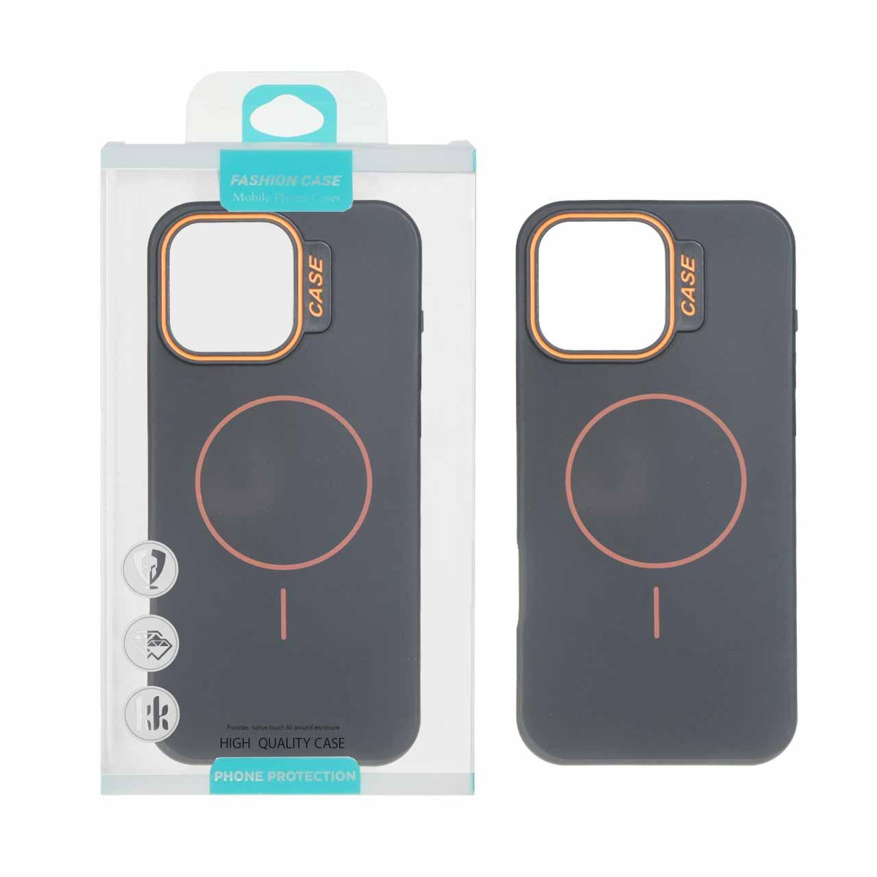 قاب طرح سیلیکونMagsafe پاستیلی آیفون13ProMax مشکی