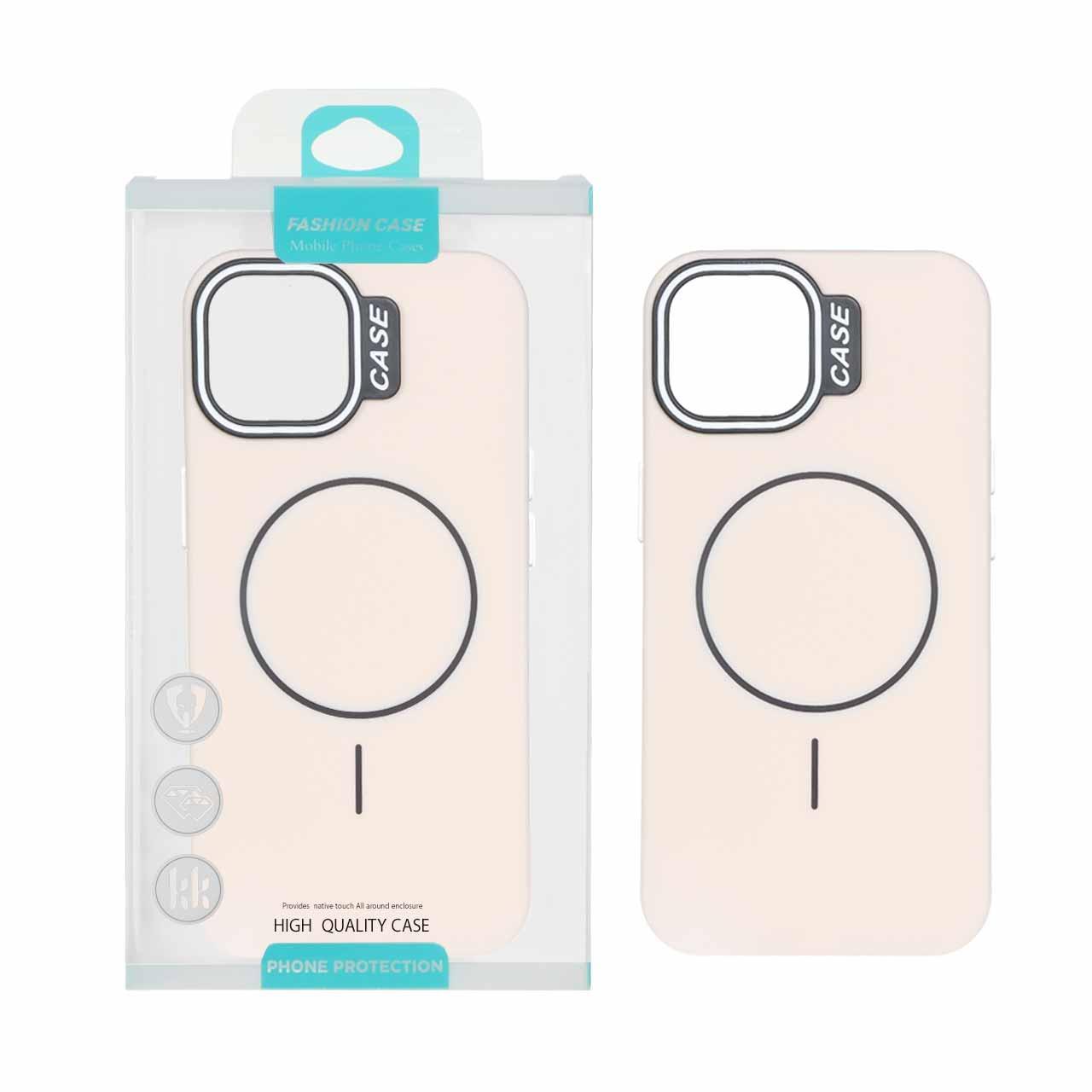 قاب طرح سیلیکونMagsafe پاستیلی آیفون13 کرم