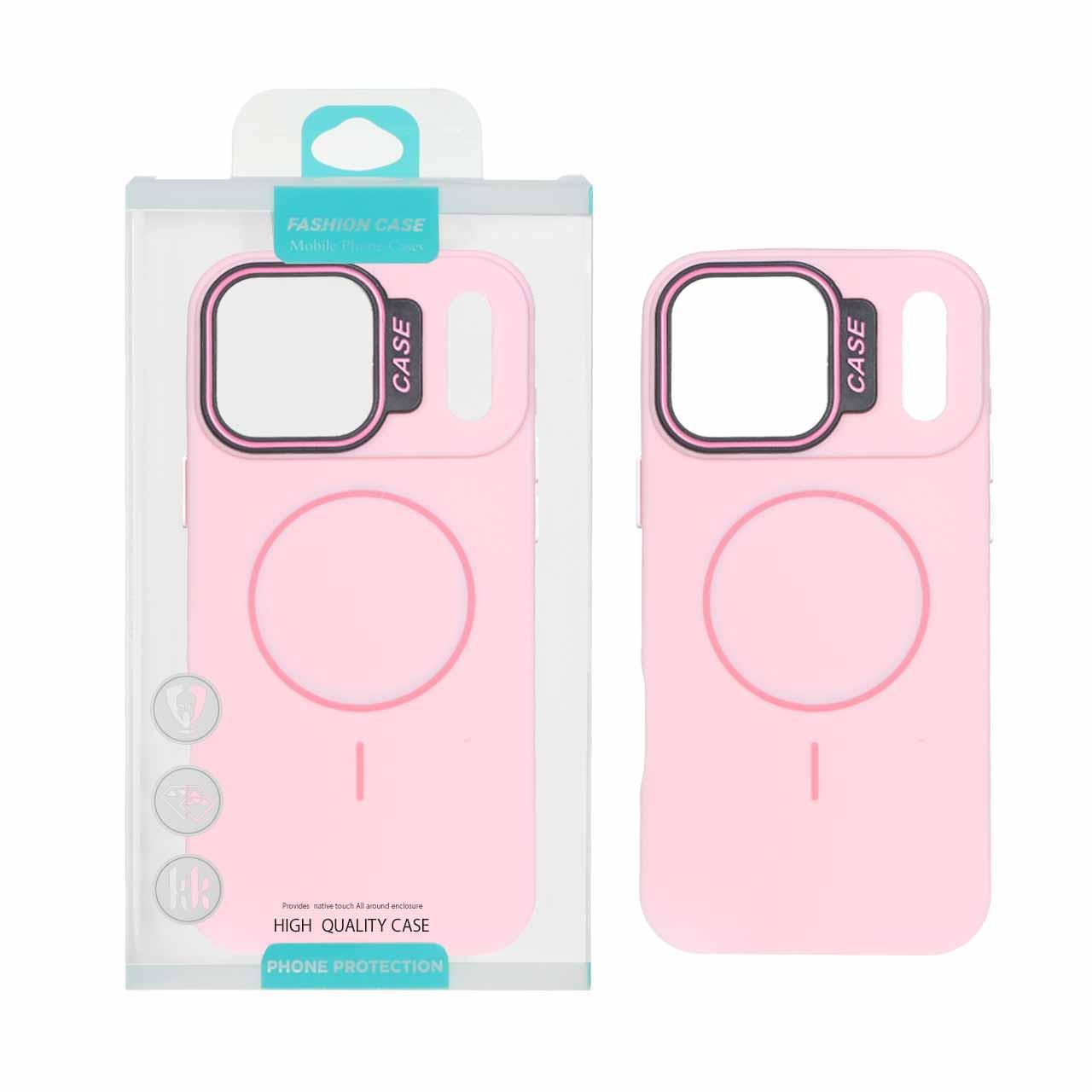 قاب طرح سیلیکونMagsafe پاستیلی آیفون17ProMax صورتی