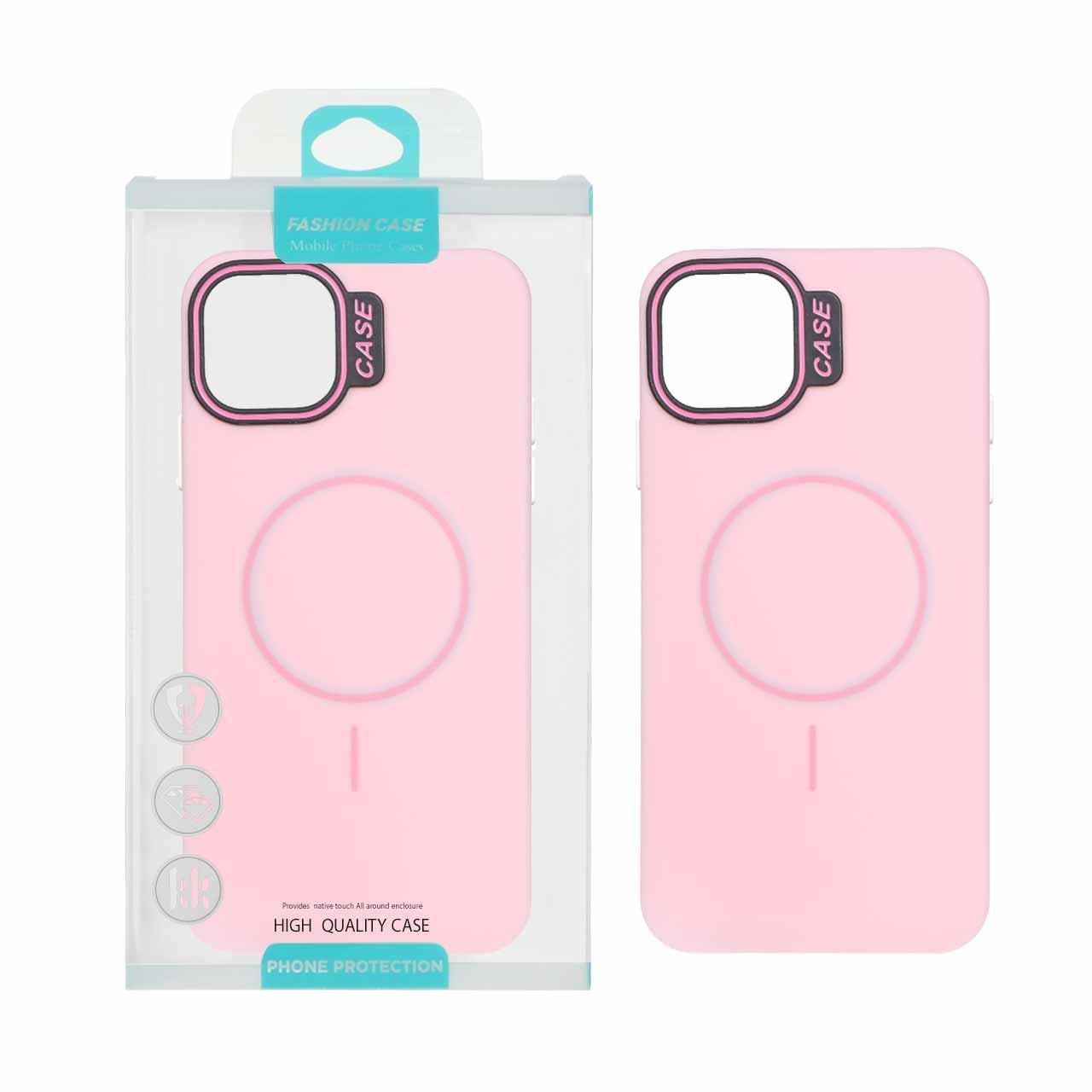 قاب طرح سیلیکونMagsafe پاستیلی آیفون11ProMax صورتی