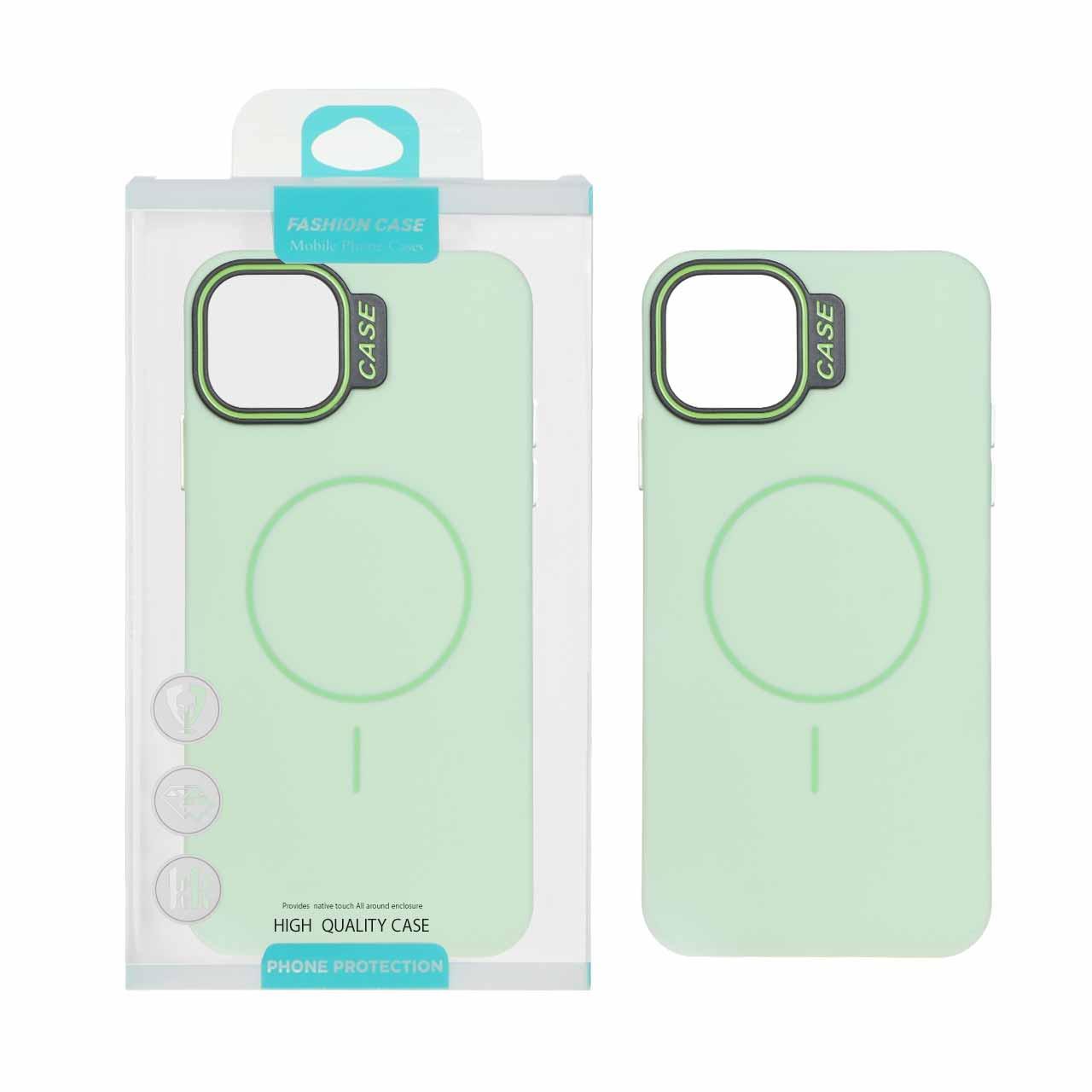 قاب طرح سیلیکونMagsafe پاستیلی آیفون11ProMax سبز