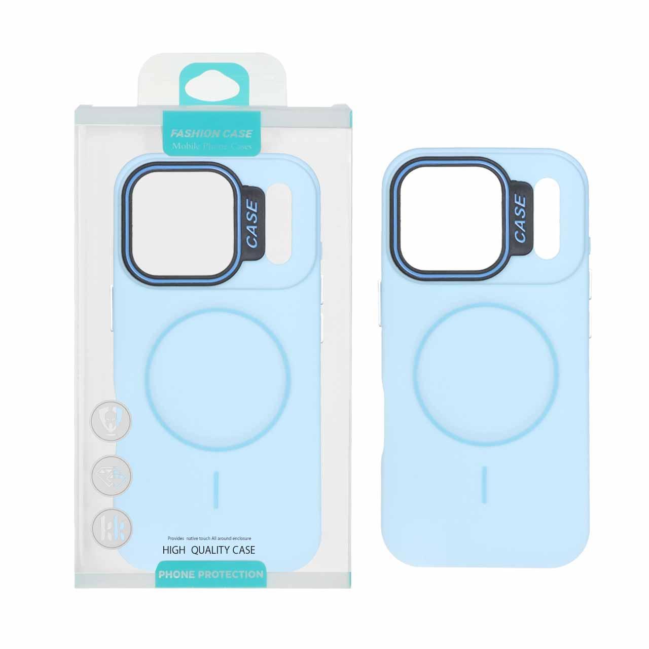 قاب طرح سیلیکونMagsafe پاستیلی آیفون17Pro آبی