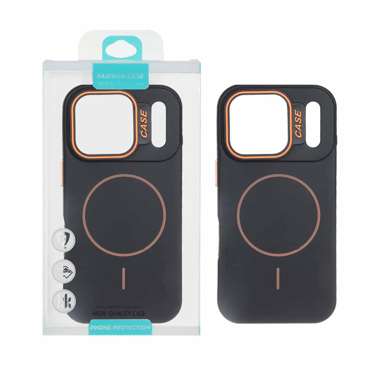 قاب طرح سیلیکونMagsafe پاستیلی آیفون17Pro مشکی