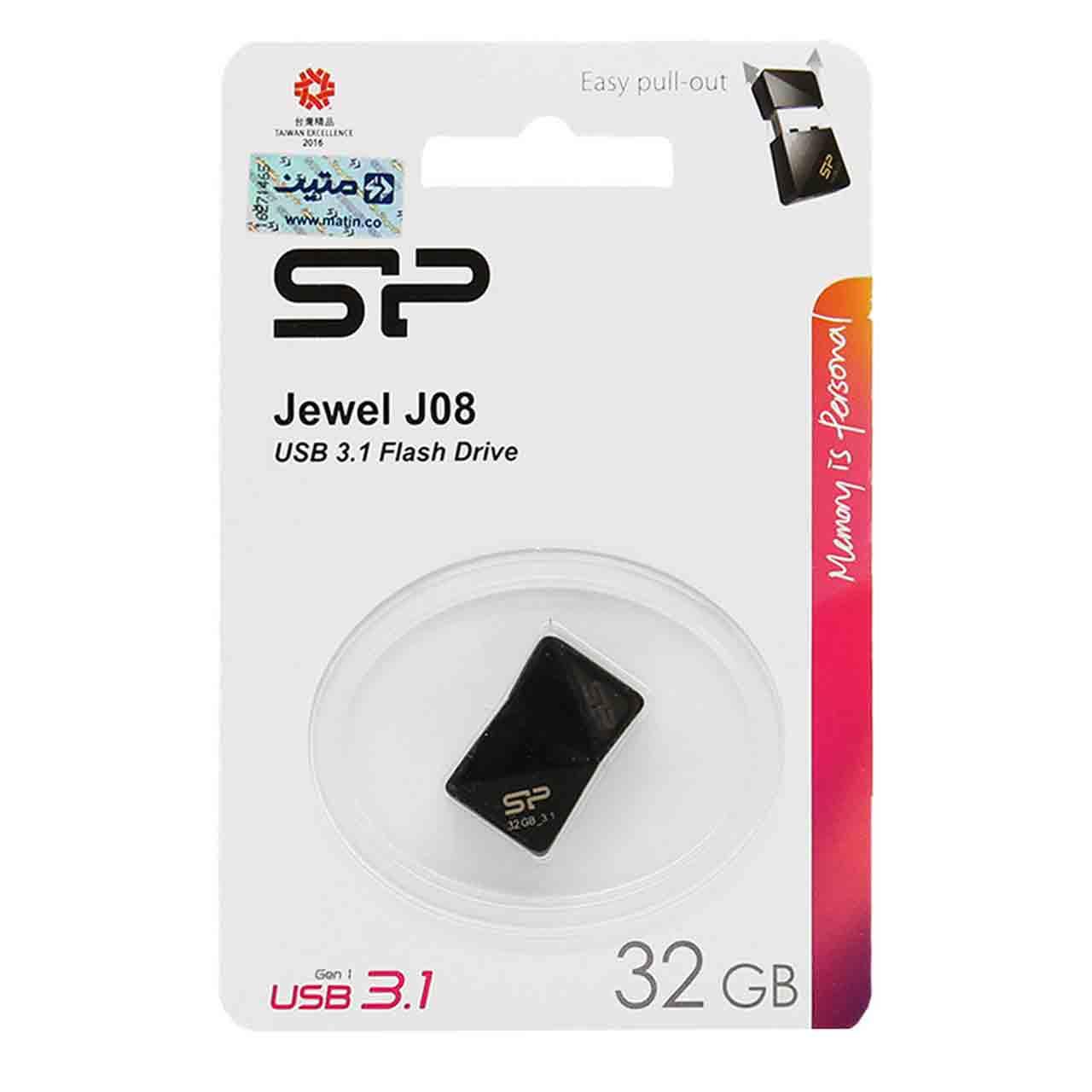فلش 32GB USB3.1 Silicon Power JEWEL J08 مشکی