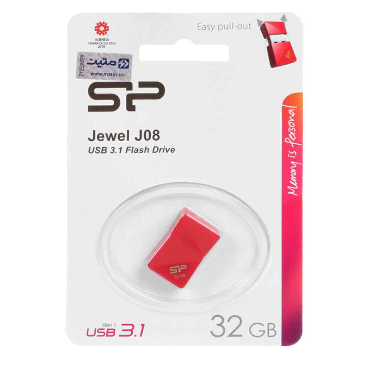 فلش 32GB USB3.1 Silicon Power JEWEL J08 قرمز