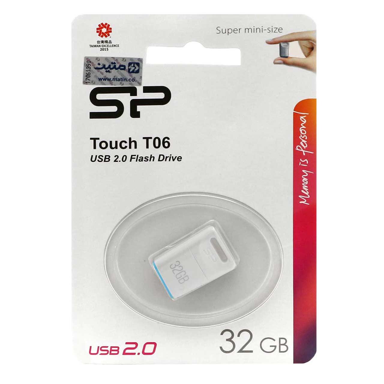 فلش 32GB USB2 Silicon Power Touch T06 سفید