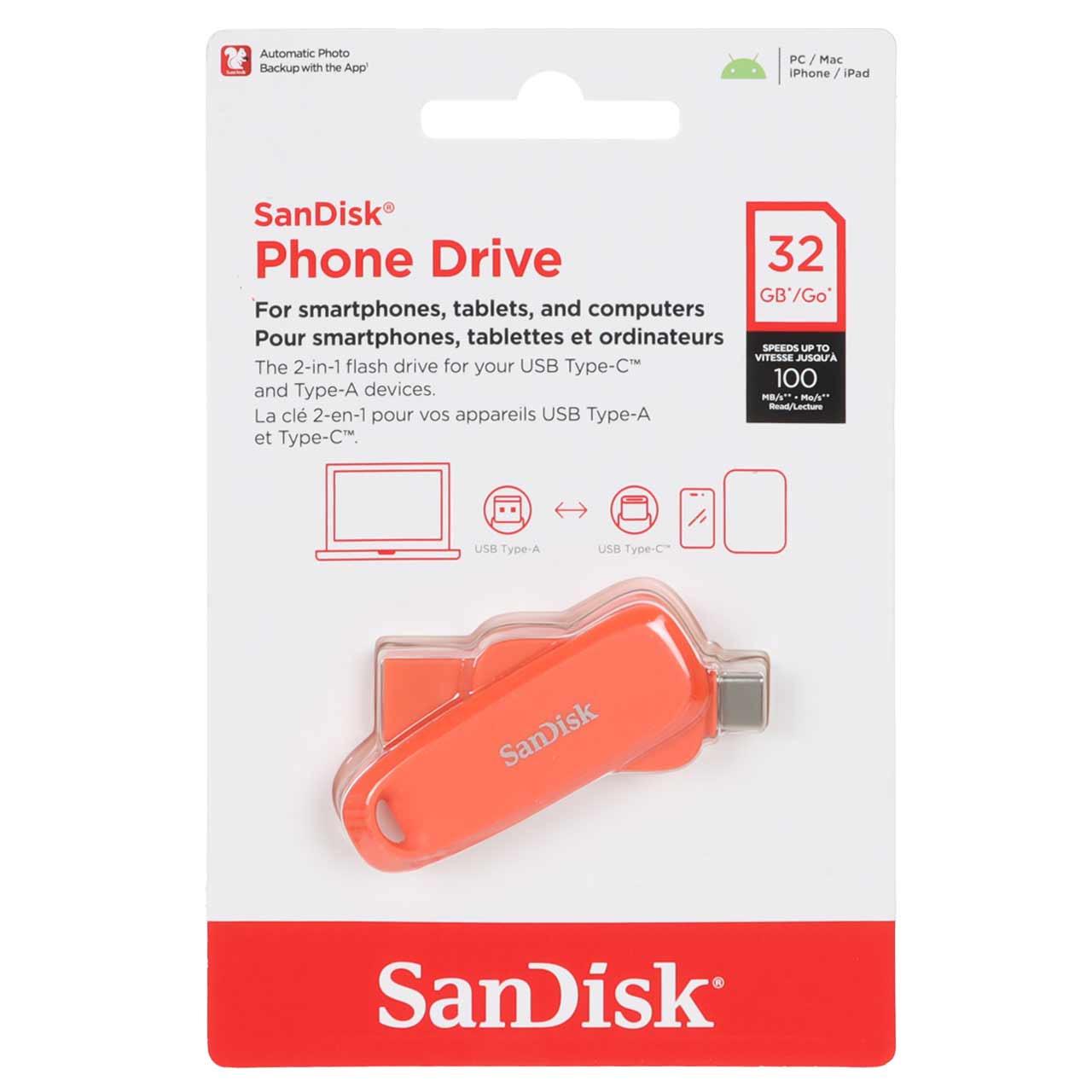فلش 32GB TypeC SanDisk Phone Drive