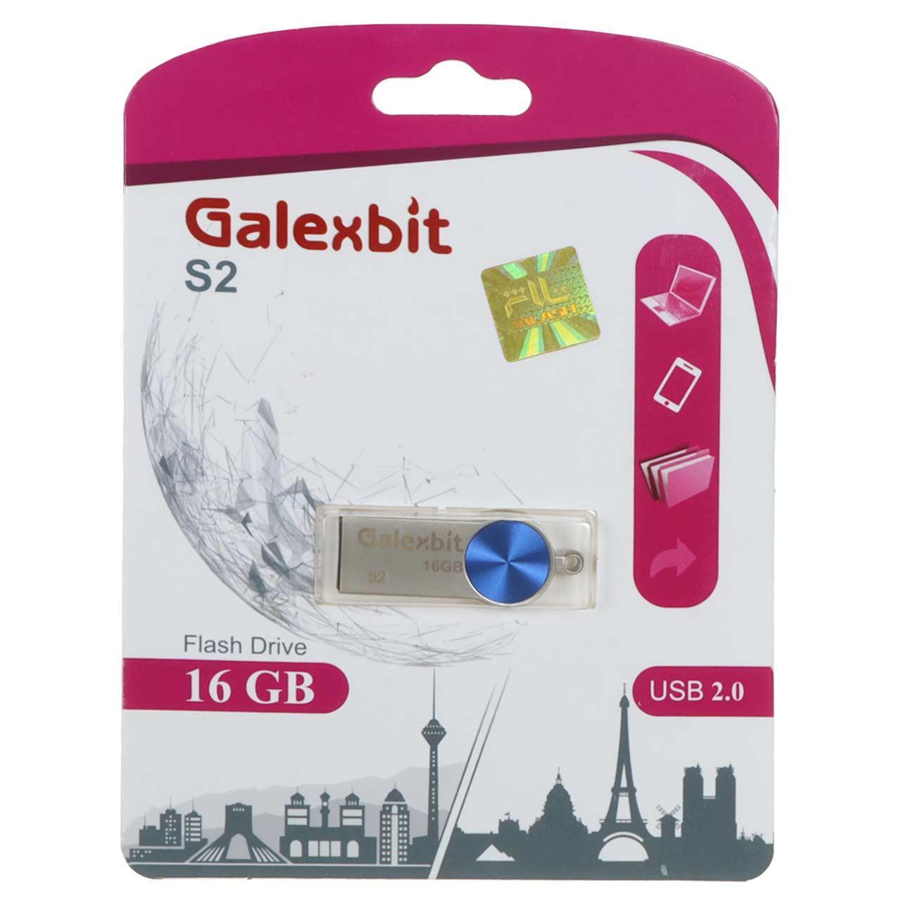 فلش 16GB USB2 Galexbit S2 آبی