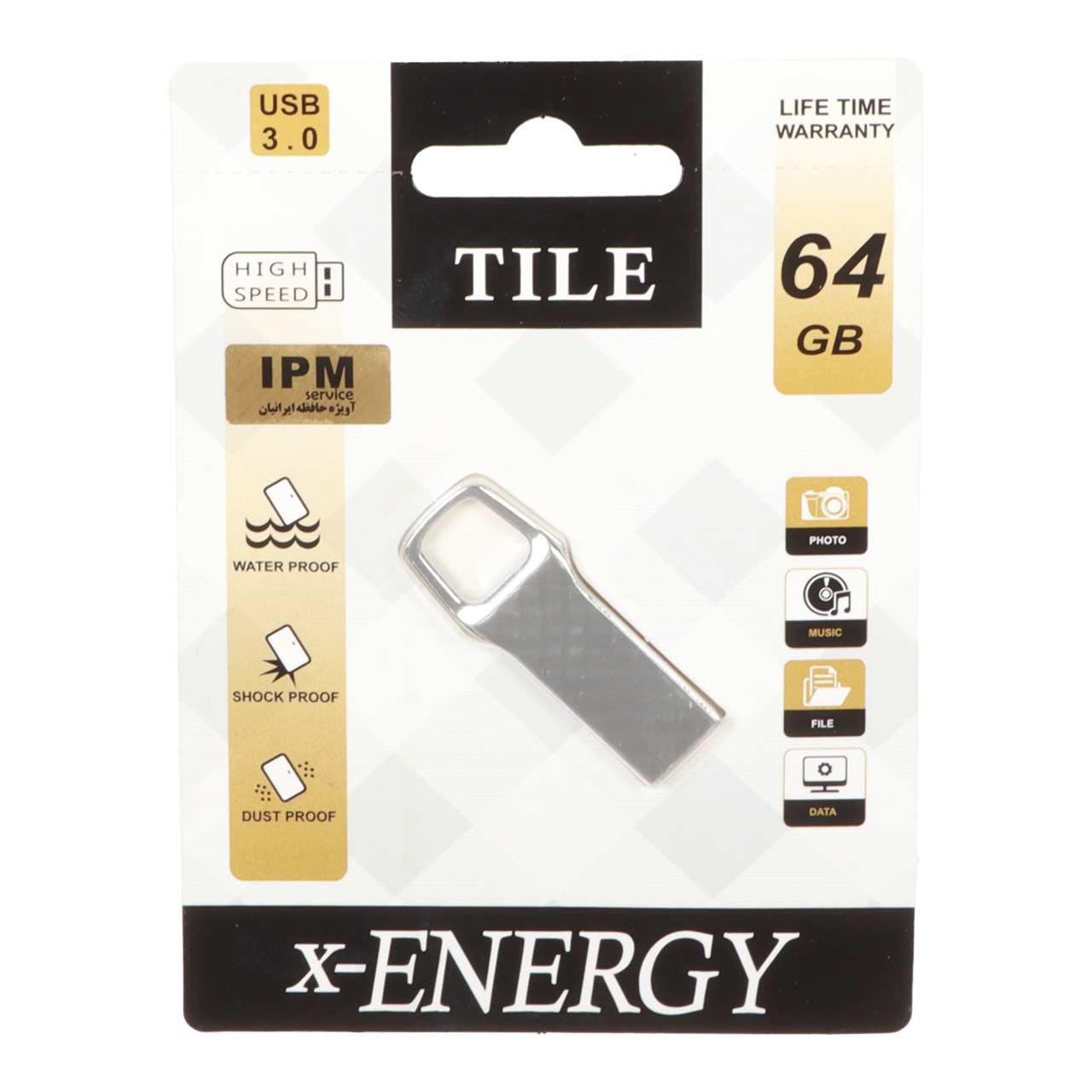فلش 64GB USB3 X-ENERGY Tile نقره ای