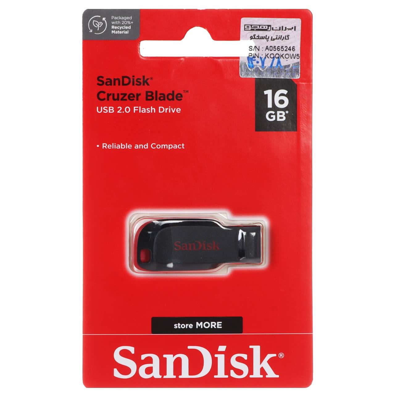فلش 16GB USB2 SanDisk Cruzer Blade