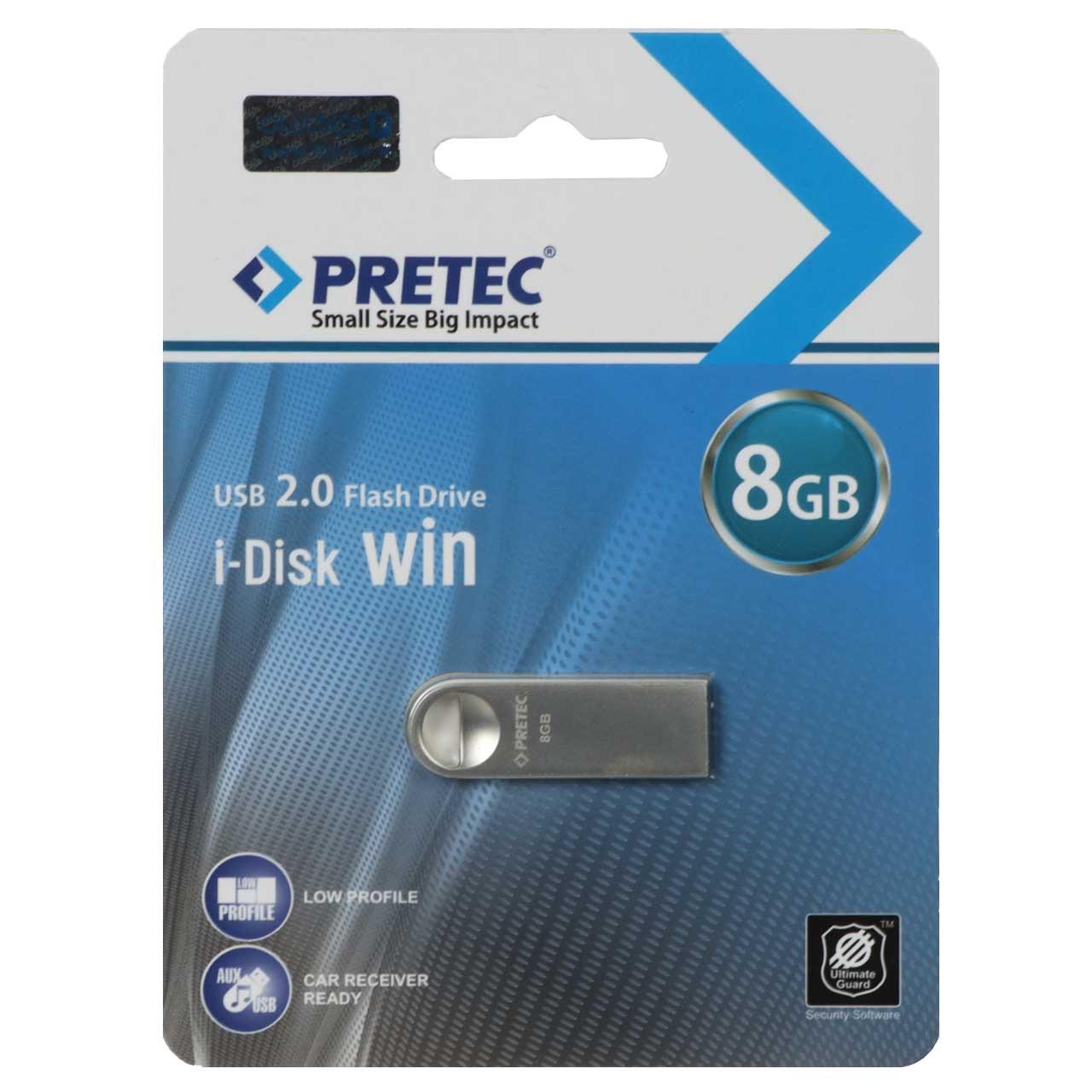 فلش 8GB USB2 Pretec Win نقره ای