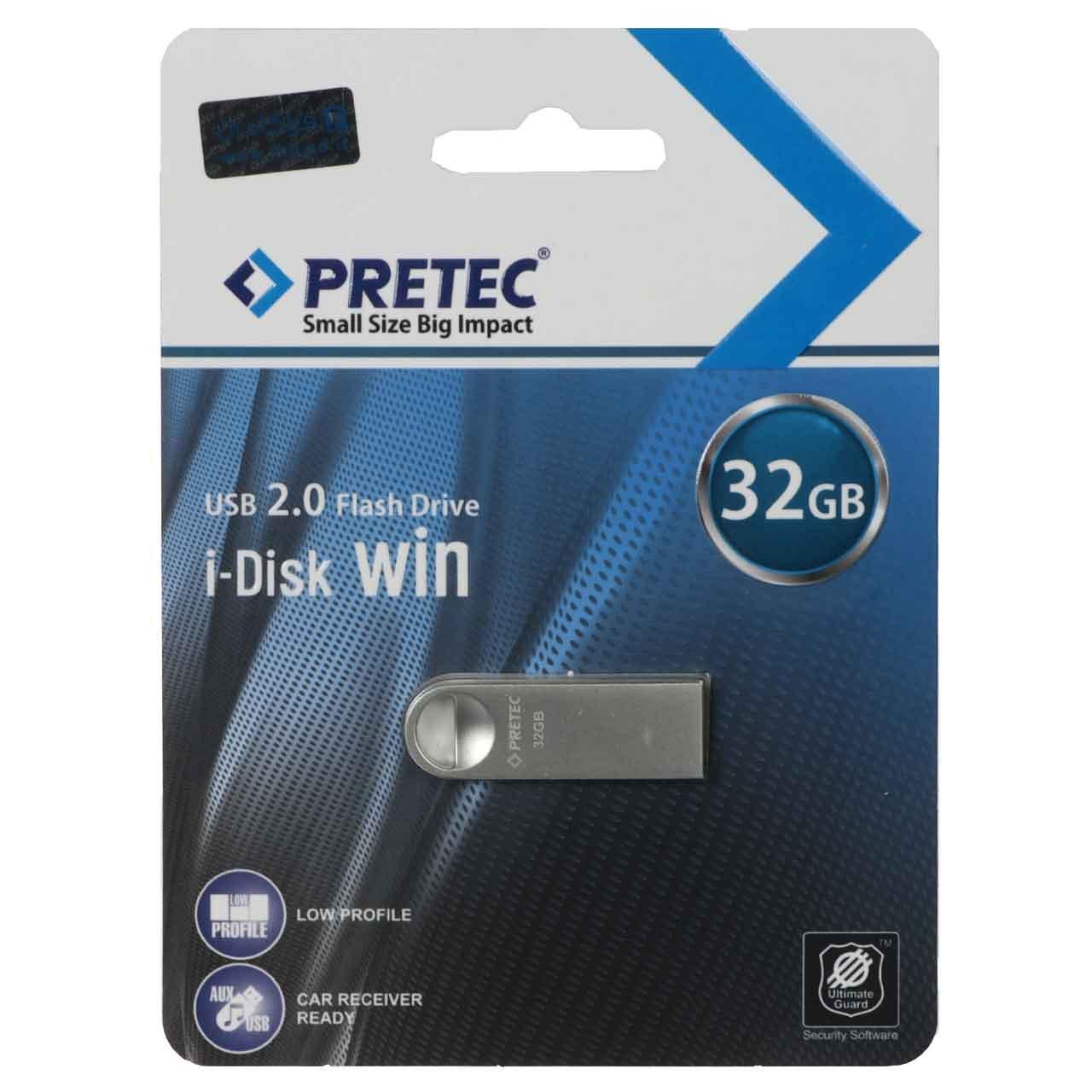 فلش 32GB USB2 Pretec Win نقره ای
