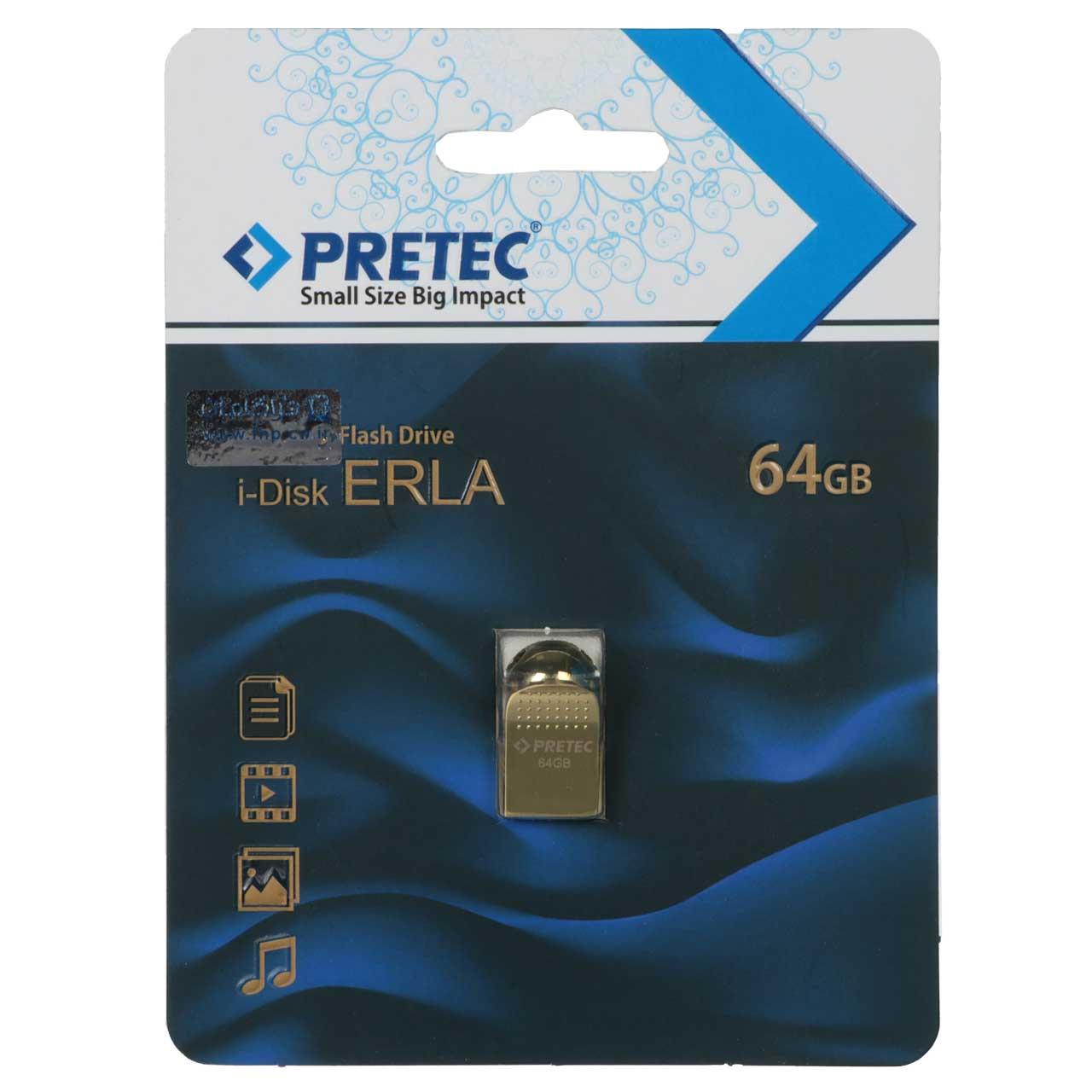 فلش 64GB USB2 Pretec Erla طلایی