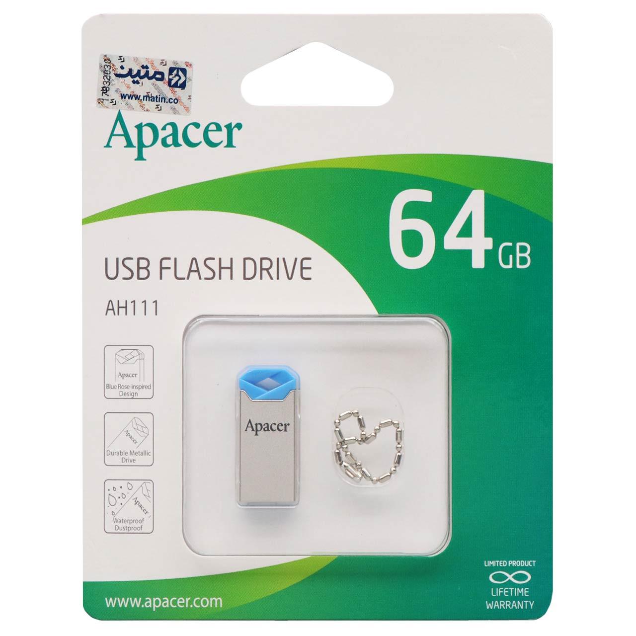 فلش 64GB USB2 Apacer AH111 آبی