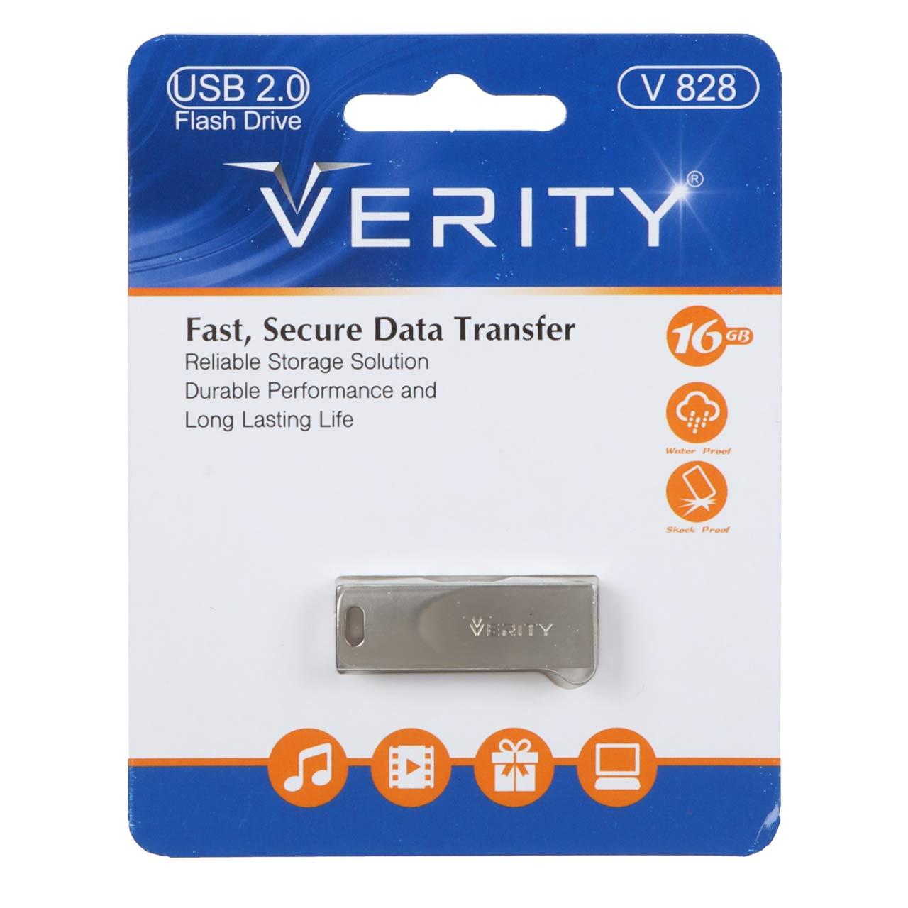 فلش 16GB USB2 Verity V828 نقره ای